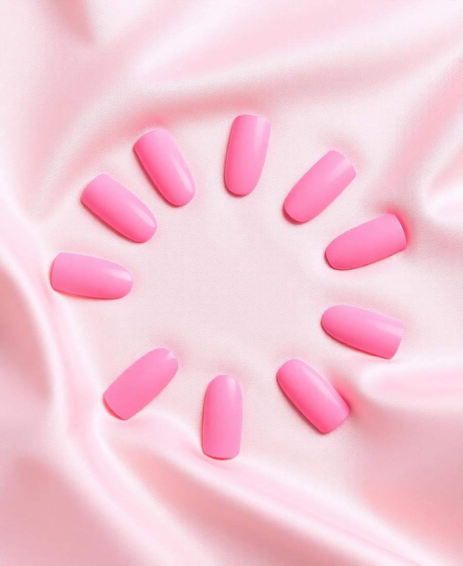 Y2K Candy β Square Pink press-on nails